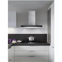 Hotte de cuisine décorative GHBS97IX murale 679 m3/h inox et noir 90 cm