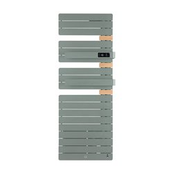 Sèche serviette électrique Allure 3 Virtuose 750+1000 Watts, Mât à droite Vert Eucalyptus