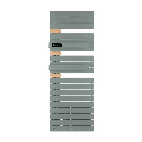 Sèche serviette électrique Allure 3 Virtuose 750+1000 Watts, Mât à gauche Vert Eucalyptus