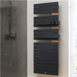 Sèche serviette électrique Allure 3 Virtuose 750+1000 Watts, Mât à gauche Vert Eucalyptus
