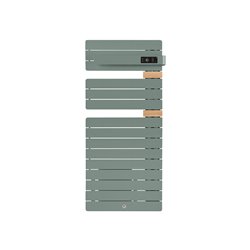 Sèche serviette électrique Allure 3 Classique 500+1000 Watts, Mât à droite Vert Eucalyptus