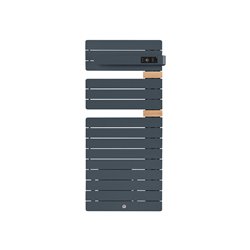 Sèche serviette électrique Allure 3 Classique 500+1000 Watts, Mât à droite Gris Ardoise