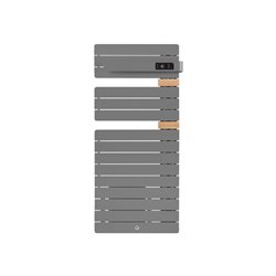 Sèche serviette électrique Allure 3 Classique 500+1000 Watts, Mât à droite Gris Menhir