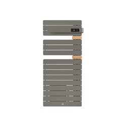 Sèche serviette électrique Allure 3 Classique 500+1000 Watts, Mât à droite Gris Roche