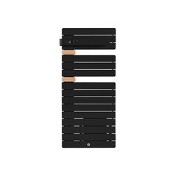 Sèche serviette électrique Allure 3 Classique 500+1000 Watts, Mât à gauche Noir Carbone