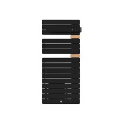 Sèche serviette électrique Allure 3 Classique 500+1000 Watts, Mât à droite Noir Carbone