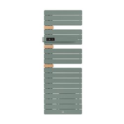 Sèche serviette électrique Allure 3 Classique 750+1000 Watts, Mât à gauche Vert Eucalyptus