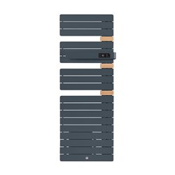 Sèche serviette électrique Allure 3 Classique 750+1000 Watts, Mât à droite Gris Ardoise