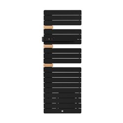 Sèche serviette électrique Allure 3 Classique 750+1000 Watts, Mât à gauche Noir Carbone