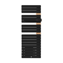 Sèche serviette électrique Allure 3 Classique 750+1000 Watts, Mât à droite Noir Carbone