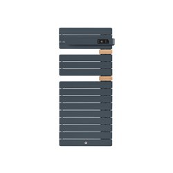 Sèche serviette électrique Allure 3 Classique 500 Watts, Mât à droite Gris Ardoise