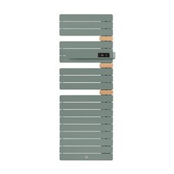 Sèche serviette électrique Allure 3 Classique 750 Watts, Mât à droite Vert Eucalyptus