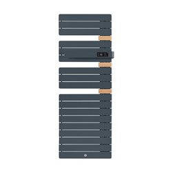 Sèche serviette électrique Allure 3 Classique 750 Watts, Mât à droite Gris Ardoise