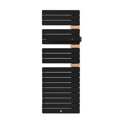 Sèche serviette électrique Allure 3 Classique 750 Watts, Mât à droite Noir Carbone