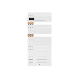 Sèche serviette électrique Allure 3 Classique 500+1000 Watts, Mât à gauche Blanc satin