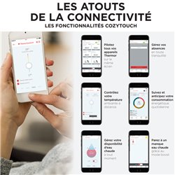 Sèche serviette électrique Allure 3 Classique 500+1000 Watts, Mât à gauche Blanc granit