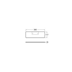 Tablette en verre, colonne de douche Evolution 2.1 et Essential 2.1