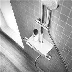 Colonne de douche Deck-T Round Thermostatique, H 945-1345 mm, avec douche de tête ronde