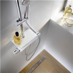 Colonne de douche Deck-T Round Thermostatique, H 945-1345 mm, avec douche de tête ronde