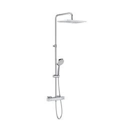 Colonne de douche Level-T Thermostatique, H 775-1175 mm, avec douche de tête rectangulaire