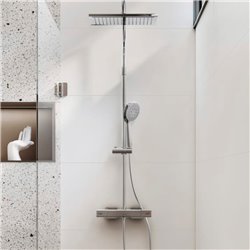 Colonne de douche Level-T Thermostatique, H 775-1175 mm, avec douche de tête rectangulaire