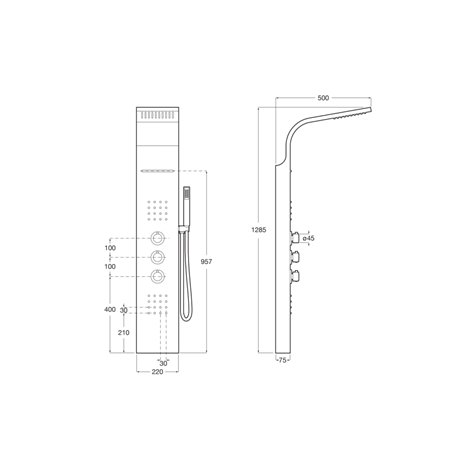 Roca Evolution Hydromassage-Säule – Thermostatisch, Aus Matt Edelstahl, Mit Integrierten Düsen & Wasserfall