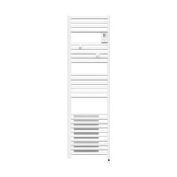 Sèche serviette électrique Riva 4 Étroit 500+1000 Watts, Blanc satin