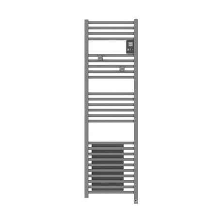 Sèche serviette électrique Riva 4 Étroit 500+1000 Watts, Gris Menhir Sèche serviette électrique Riva 4 Étroit 500+1000 Watts, Gris Menhir