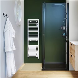 Sèche serviette électrique Riva 4 Étroit 500+1000 Watts, Blanc satin