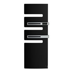 Sèche serviette électrique Serenis Premium 750+1000 Watts, Mât à gauche Noir
