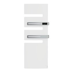 Sèche serviette électrique Serenis Premium 750+1000 Watts, Mât à gauche Blanc Brillant