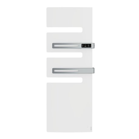 Sèche serviette électrique Serenis Premium 750+1000 Watts, Mât à droite Blanc Brillant