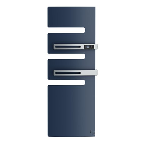 Sèche serviette électrique Serenis Premium 750+1000 Watts, Mât à gauche Bleu Profond