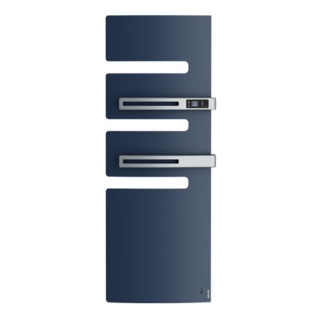 Sèche serviette électrique Serenis Premium 750+1000 Watts, Mât à droite Bleu Profond