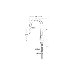 Mitigeur cuisine Syra H 400 mm chromé