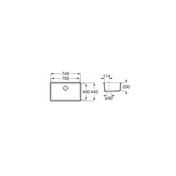 Evier Roma 70 Inox 740x440 mm