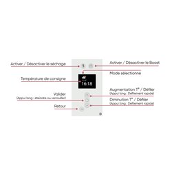 Sèche serviette électrique Adélis 750 Watts, 556 mm Blanc Brillant