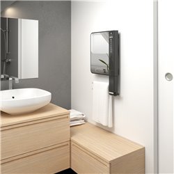 Sèche serviette électrique Illico 3 800+1000 Watts, Anthracite avec barres et miroir