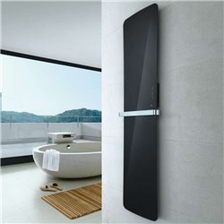 Sèche serviette électrique Folio Glass TFG 800 Watts, Noir Brillant