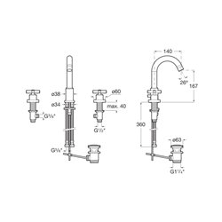 Mélangeur lavabo Loft Chromé H 270 mm