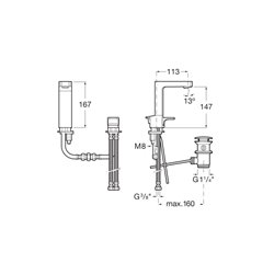 Mitigeur lavabo L90 Chromé H 145,7 mm