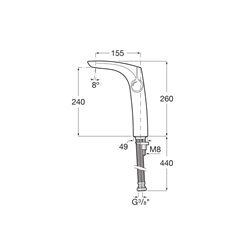 Mitigeur lavabo Insignia Chromé H 260 mm
