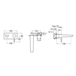 Mitigeur lavabo Insignia Titanium Black H 80 mm