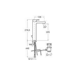 Mitigeur lavabo L90 Chromé H 276,5 mm