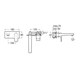 Mitigeur lavabo L90 Chromé H 80 mm