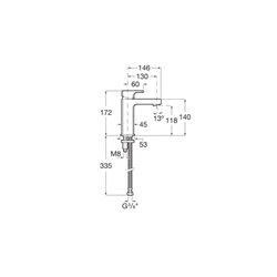Mitigeur lavabo L90-C Chromé H 172 mm