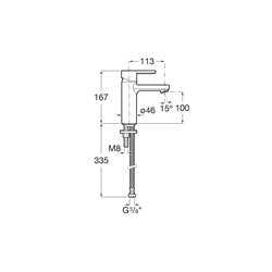 Mitigeur lavabo Naia Titanium Black H 167 mm