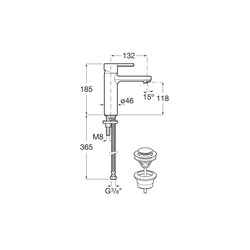 Mitigeur lavabo Naia Chromé H 185 mm