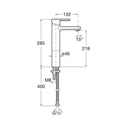 Mitigeur lavabo Naia Chromé H 285 mm