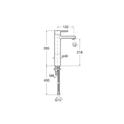 Mitigeur lavabo Naia Titanium Black H 285 mm
